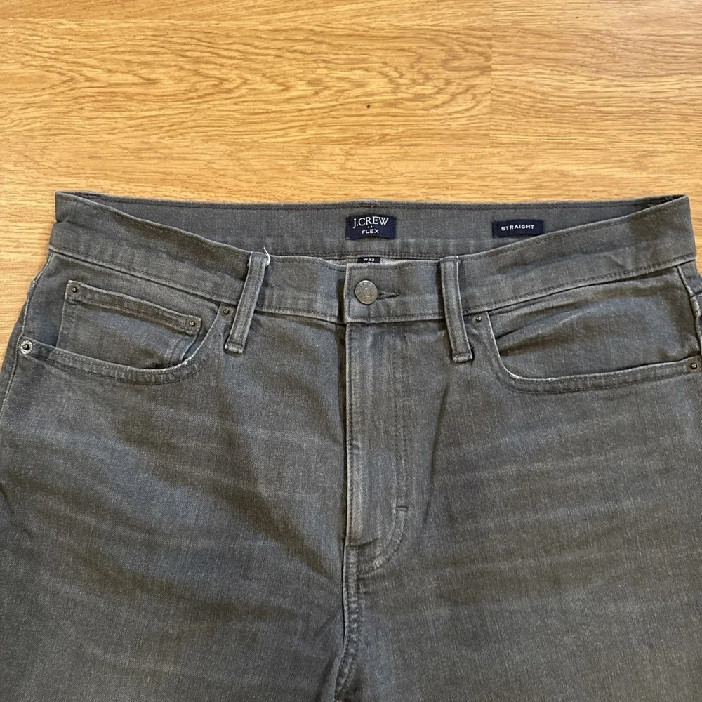 J.Crew Flex‎ Jeans Men's Gray 33x32 (34x31.5) Straight Fit Stretch Denim Preppy